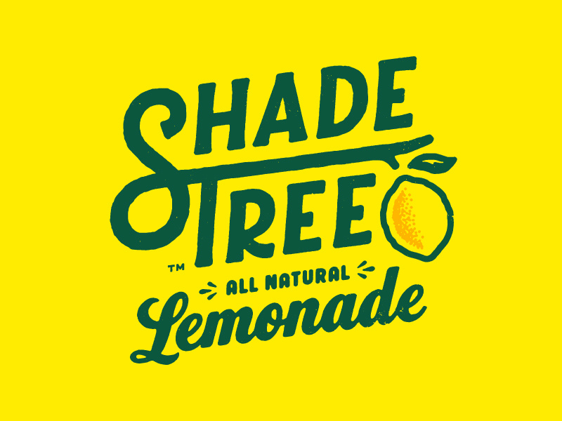 Shade Tree Type identity branding typography custom type ligature logo logotype lemonade lemon tree