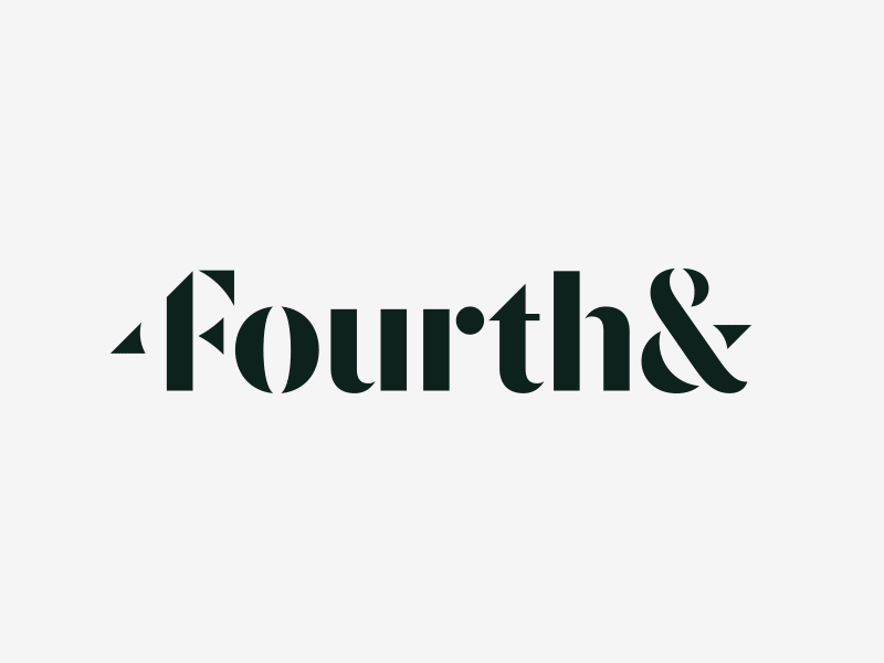 Fourth& branding custom type identity logo logotype number real estate stencil