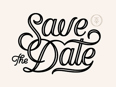 Save The Dates custom type linework monogram save the date script typography wedding