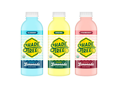 Shade Tree Bottles beverage custom type lemonade organic packaging shade tree typography
