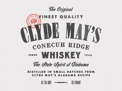 CM Whiskey badge label packaging stamp texture typography whiskey