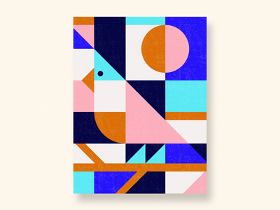 Afterhours Print bird geometric illustration poster print shape