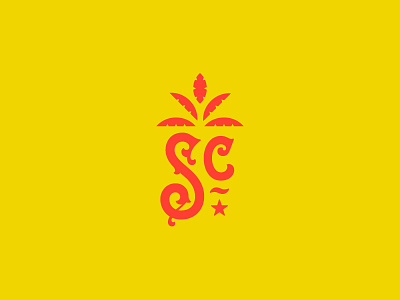 SC decorative logo monogram southern tree type