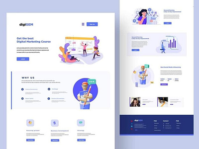 digiGEM Landing Page app branding design graphic design illustration landingpage logo ui ux web