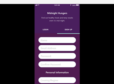 My First ever #DailyUI #01.0 beginner dailyui design mobile ui sign up page ui ux