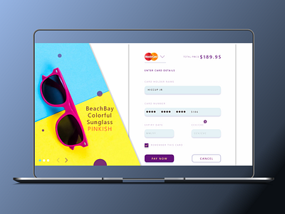 Credit card checkout page