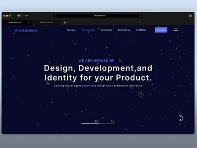 Web UI - Blueartstudio- IT Company branding illustration typography ui ux