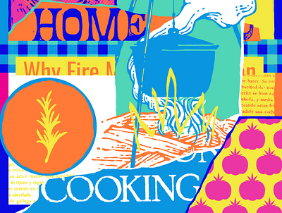 Home Cooking collage cooking covid19 design food illustration illustration quarantine stay home stay human stay safe typography