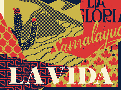 POR Samalayuca - "Protege LaVida" collage collage art design environment illustration mexico mines poster poster art protect life protest samalayuca typography