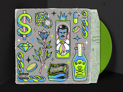 $0$ by DMVCBLVCK album art album cover design illustration money music pattern