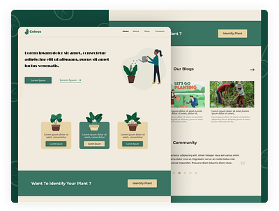 Landing Page For Plant Care Website app branding design icons illustration logo ui ui ux ui design uiux