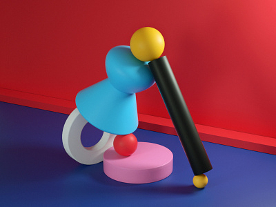 Balance (3) 3d artdirection colors design digitalart form illustration set design shapes