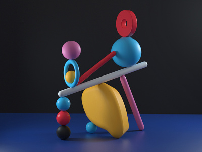Balance (8) 3d artdirection artdirector balance color digitalart illustration set design shapes
