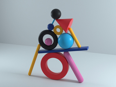 Balance (12) 3d artdirection artdirector balance colors digitalart equilibrium illustration set design shapes