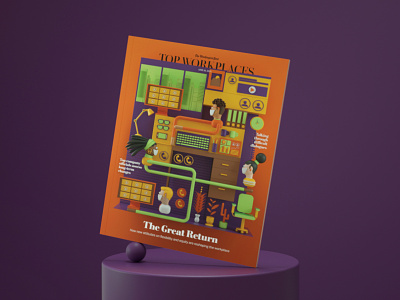 Washington Post - Top Workplaces Magazine Cover 3d 3dillustration balance colors cover digitalart editorial illustration illustration illustrator magazine