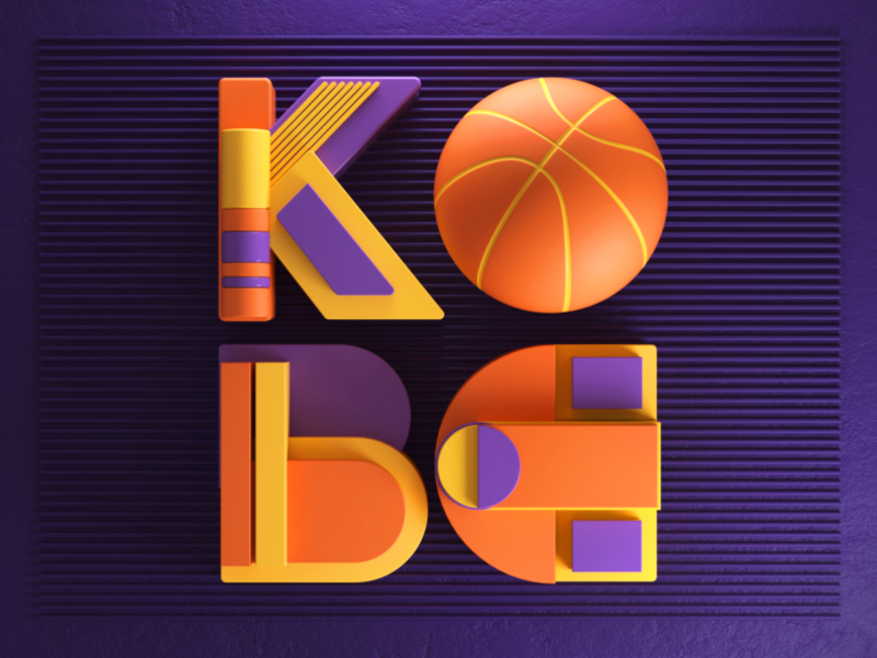Kobe artdirection photoshop letters colors kobe nba type typography digitalart artdirector illustration 3d