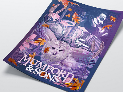 Mumford & Sons Gig Poster album artwork band album design gig design gig illustration gig poster gig poster design graphic design illustration illustrator mumford and sons poster music illustration poster illustration