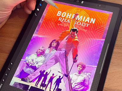 Bohemian Rhapsody Movie Poster Illustration