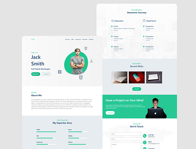 Resume Website design illustration resume ui ux web webdesign website concept