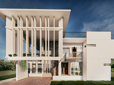 3D render of a Duplex Building