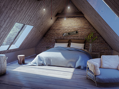 Interior Render of A Bedroom