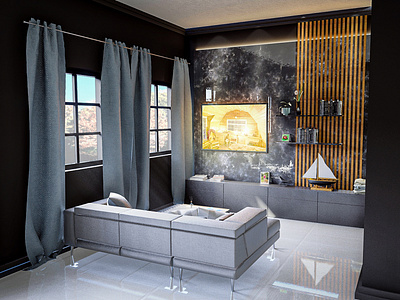 Interior Render of a Living room