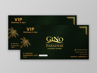 Gold gift card design for "Gino Paradise"