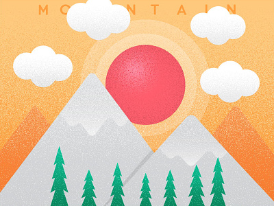 Mountain art design flat graphic illustration typography vector