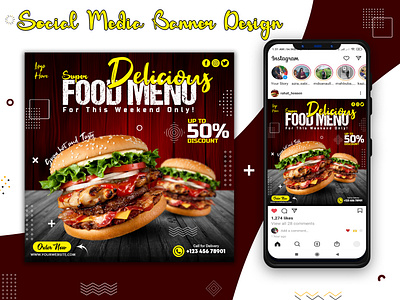 Social media banner Design | Instagram Ads Design ads ads banner branding burger design design facebook ads design facebook post design food design graphic design illustration instagram ads instagram post instagram post design instagram story design logo social media social media banner social media post ui ux