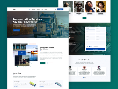 Transportation & Logistics Template delivery elegant figma illustrations interface landing page logistics minimal modern moving transport transportation truck ui ux web app website