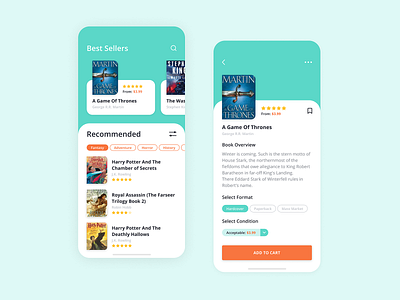 Bookstore App android app application book books bookstore design interface ios library mobile modern ui ux
