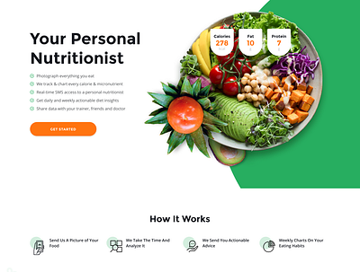 Nutrition UI eat eating food health interfance landing page minimal mockup nutrition nutritionist onepage salad template ui ux web webdesign website