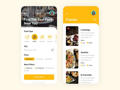 Food App android app catalog eat food interface ios japanese mobile modern pizza restaurant search sushi ui ux
