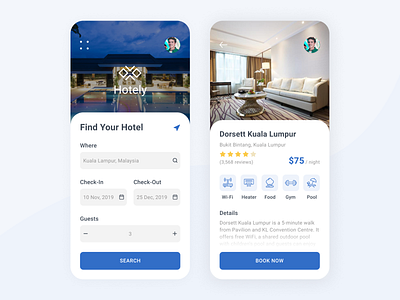 Hotel App airbnb android app book booking holiday home hotel interface ios mobile place rentals reservation stay travel ui ux vacation