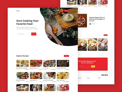 Food Recipes chef cook cooker cooking design food food and drink food app home made interface landing landing page modern pizza recipe recipes restaurant ui design uiux web design