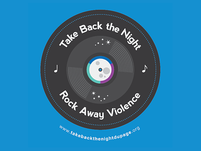 Take Back the Night T-shirt advocacy awareness child abuse domestic violence moon music night notes record sexual assault stars vinyl