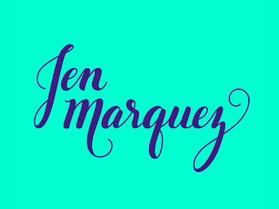 Jen Marquez Logo lettering logo name script type