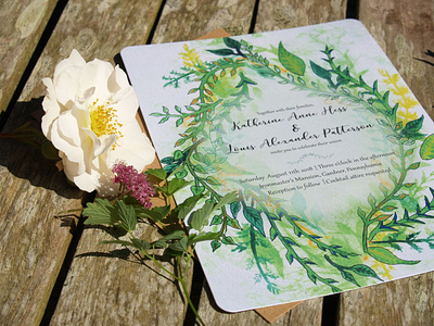 Summer Wedding Invitation design graphic design illustration print design wedding invite wedding stationery