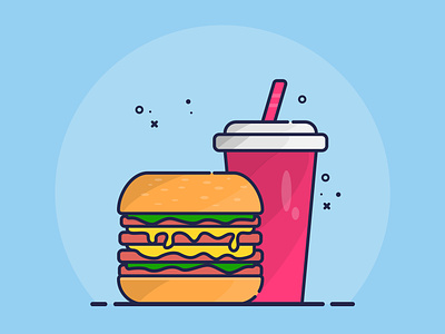 Fast Food branding design flat icon illustration logo minimal ui ux vector