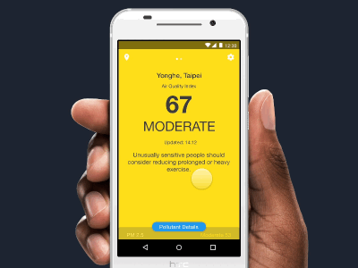 Air Quality App for Android framer interaction