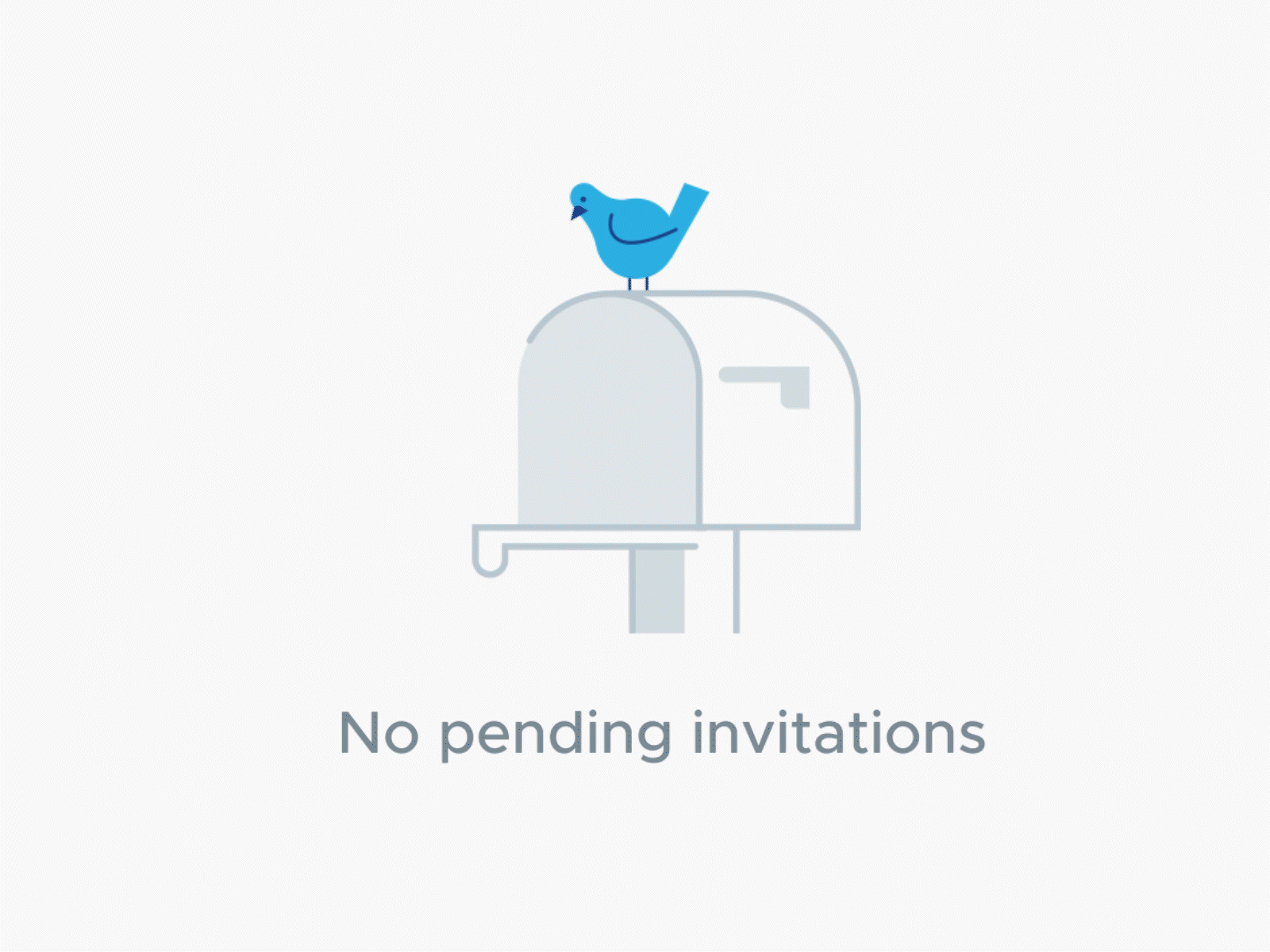 Empty state for "No pending invitations" animation empty state invitation motion design
