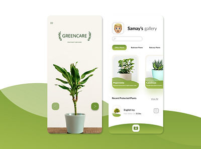 Plantcare App UI appdesign clean ui dailyui figmadesign plants visual design