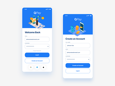 Login screens app design mobile ui payment app uidesign
