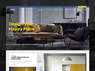 Ikea Website Redesign blue card fun furniture ikea redesign site design ui web web design website yellow