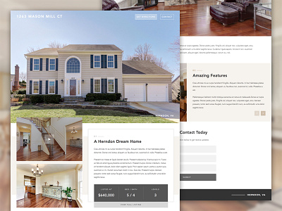 Listing Microsite layout listing microsite one page real estate ui website