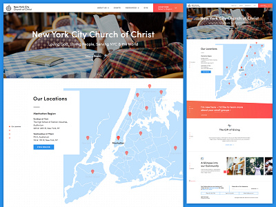 Church Homepage church gradient icons map ui website