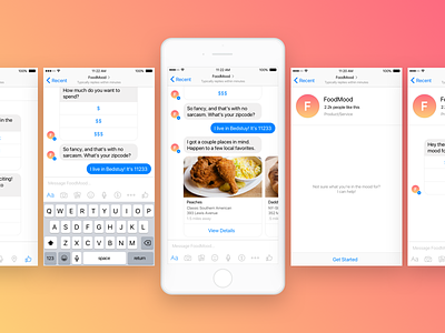 FoodMood Bot for Messenger bot facebook food gradient iphone messenger product ui ux