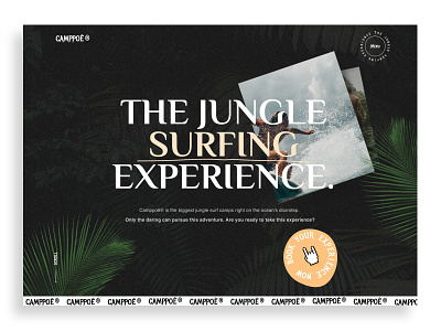 Surf camp landing page art clean design graphic design illustrator typography ui ux web website