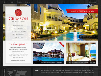 Crimson Hotels Redesign black crimson grey hotel red resort