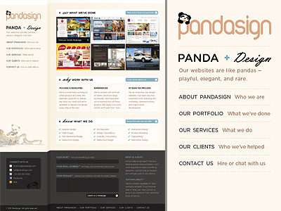 Pandasign Website Design Draft design panda pandasign website